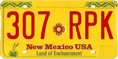 NM license plate 307RPK