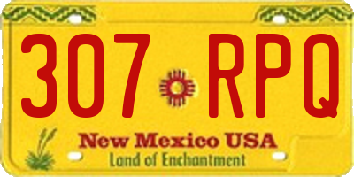 NM license plate 307RPQ