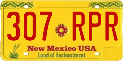 NM license plate 307RPR