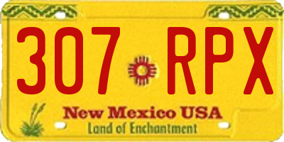 NM license plate 307RPX