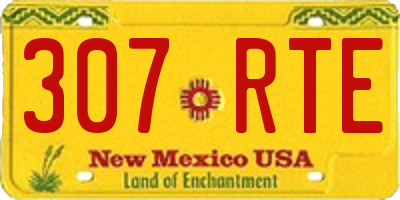 NM license plate 307RTE