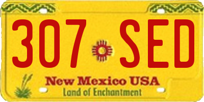 NM license plate 307SED