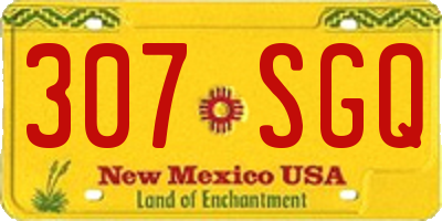 NM license plate 307SGQ