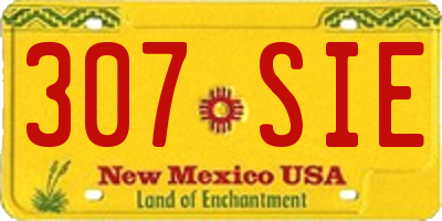 NM license plate 307SIE