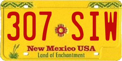 NM license plate 307SIW
