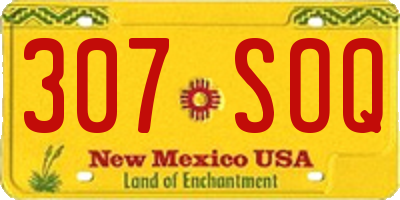 NM license plate 307SOQ
