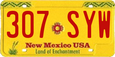 NM license plate 307SYW