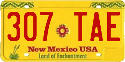 NM license plate 307TAE