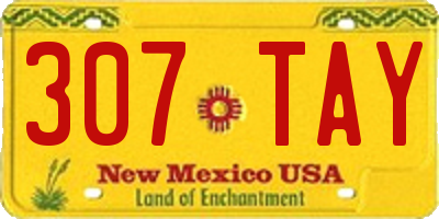 NM license plate 307TAY