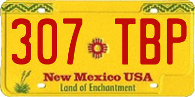 NM license plate 307TBP