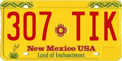 NM license plate 307TIK