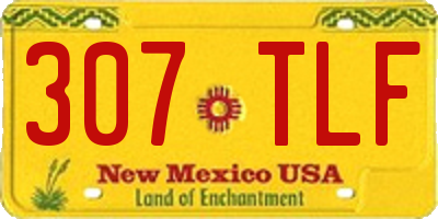 NM license plate 307TLF