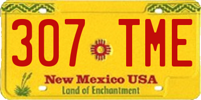 NM license plate 307TME