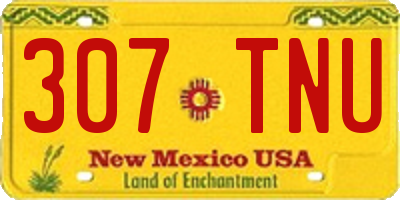 NM license plate 307TNU