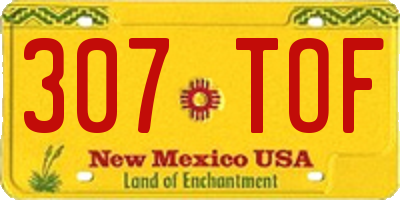 NM license plate 307TOF