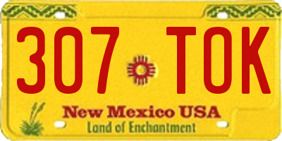 NM license plate 307TOK