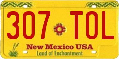 NM license plate 307TOL