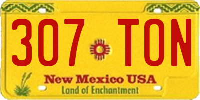 NM license plate 307TON
