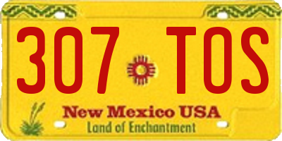 NM license plate 307TOS