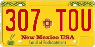 NM license plate 307TOU