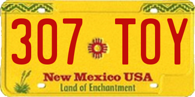 NM license plate 307TOY