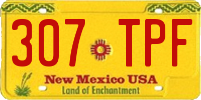 NM license plate 307TPF