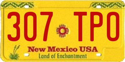 NM license plate 307TPO