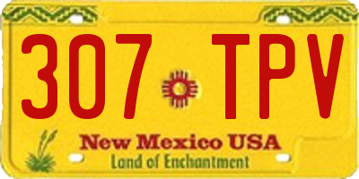 NM license plate 307TPV