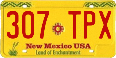 NM license plate 307TPX