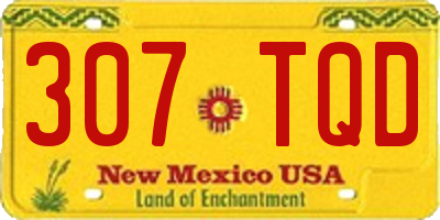 NM license plate 307TQD