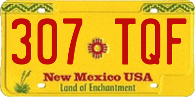 NM license plate 307TQF