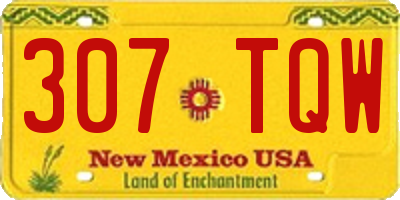 NM license plate 307TQW