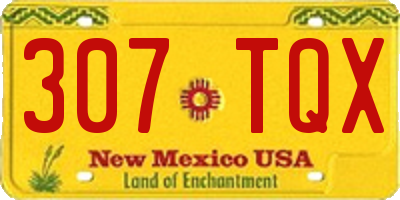 NM license plate 307TQX