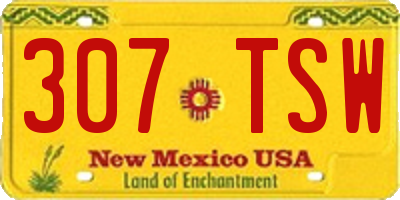 NM license plate 307TSW