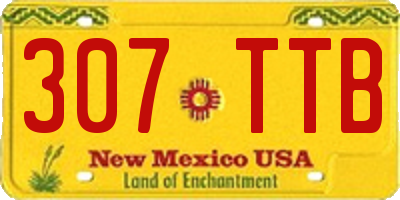 NM license plate 307TTB