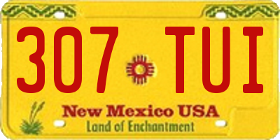 NM license plate 307TUI