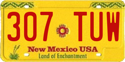 NM license plate 307TUW