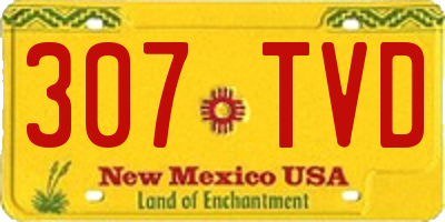 NM license plate 307TVD