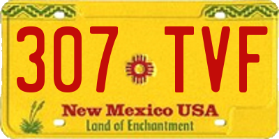 NM license plate 307TVF
