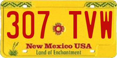 NM license plate 307TVW