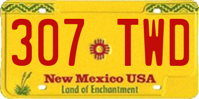 NM license plate 307TWD