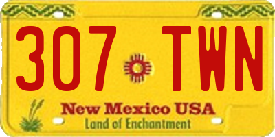 NM license plate 307TWN