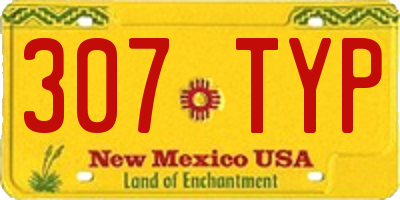 NM license plate 307TYP