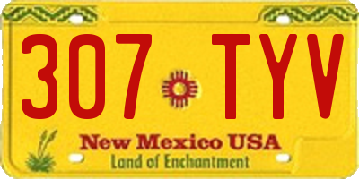 NM license plate 307TYV