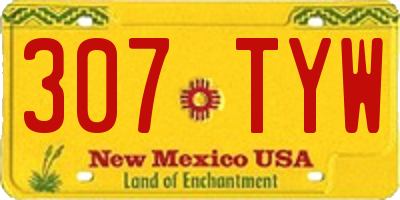 NM license plate 307TYW