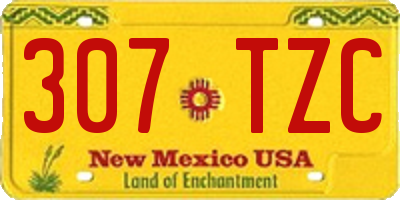 NM license plate 307TZC