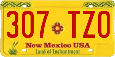 NM license plate 307TZO