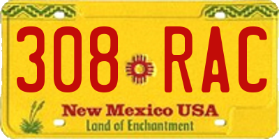 NM license plate 308RAC