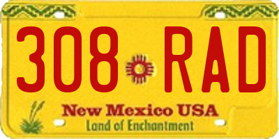 NM license plate 308RAD