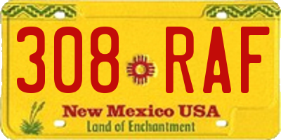 NM license plate 308RAF